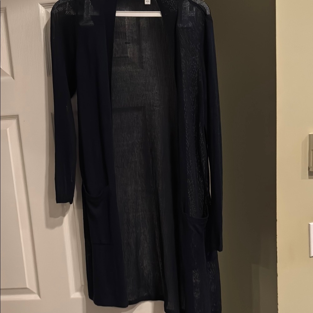 J.Jill Navy Open Knit Cardigan